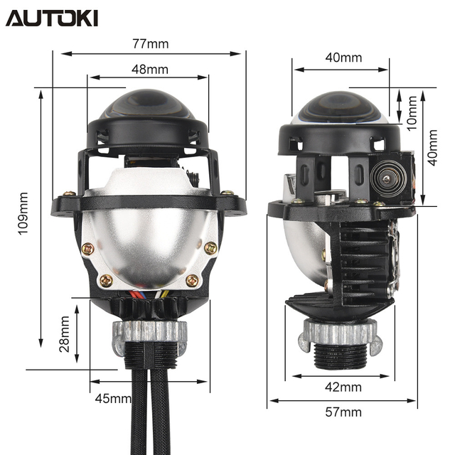 AUTOKI 1,8-дюймовый Micro Mini H1 BI LED ФАРА ДЛЯ ПРОЕКТОРА